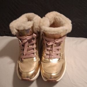 Skechers Gold and Pink Kids Boots